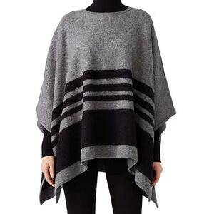 Kate Spade Gray and Black Striped Poncho